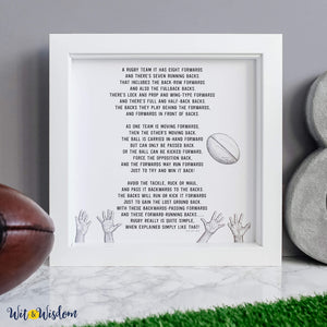 Rugby is simple funny guide to rugby art print from Wit and Wisdom UK.